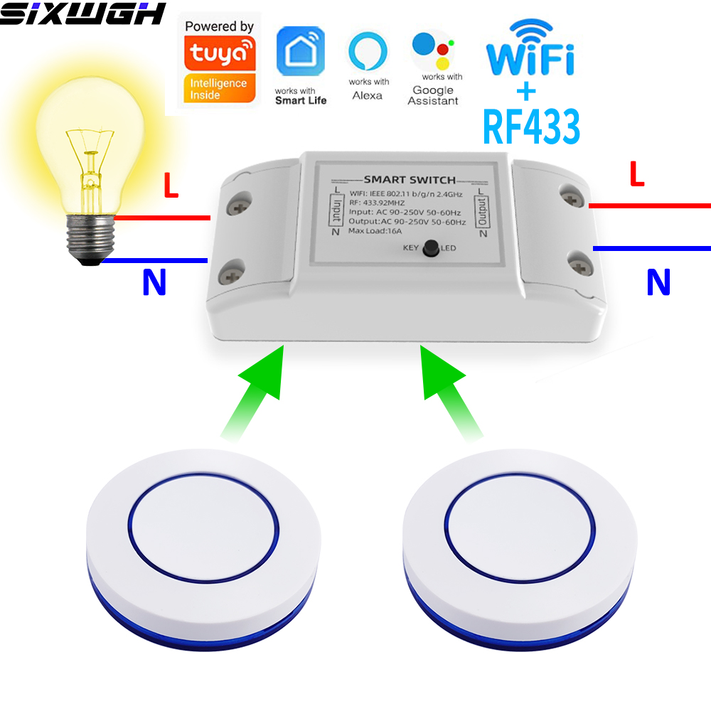 Smart Home Tuya - 16A WiFi Tuya Smart Switch Wireless