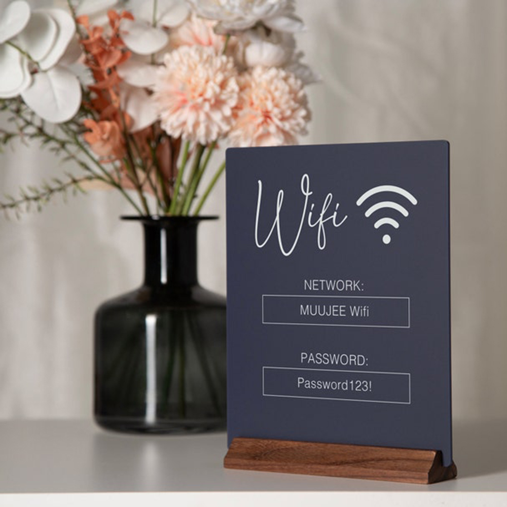 Airbnb Smart Home - Custom WiFi QR Code Acrylic Table