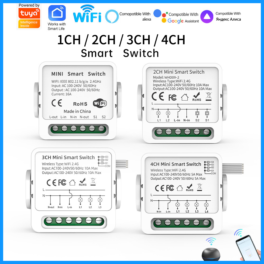 Tuya WiFi Smart Switch 1/2/3/4 - đánh giá và giá Smart Home Tuya