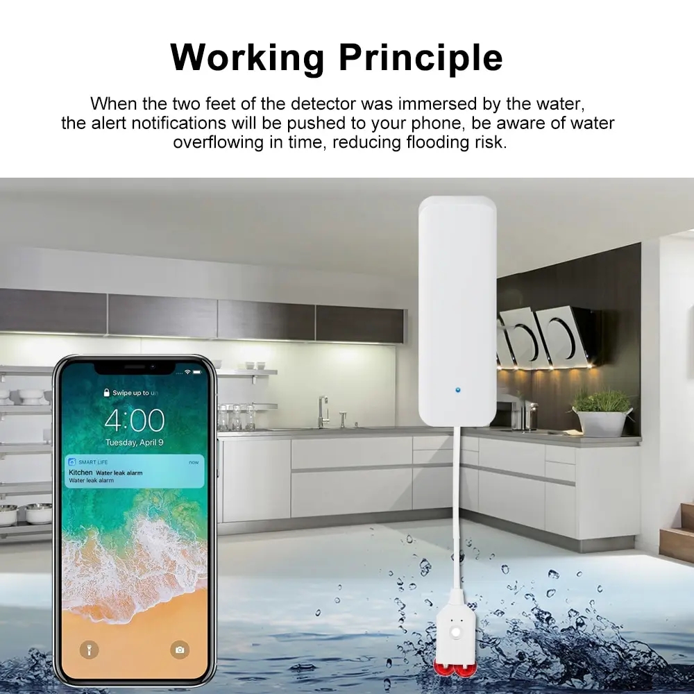 Tuya WiFi Smart Water Leak Sen - đánh giá và giá Wifi Water Sensor
