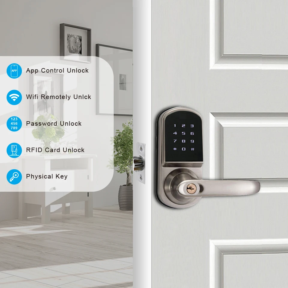 Zinc Alloy Smart Door Lock wit - đánh giá và giá Airbnb Smart Home