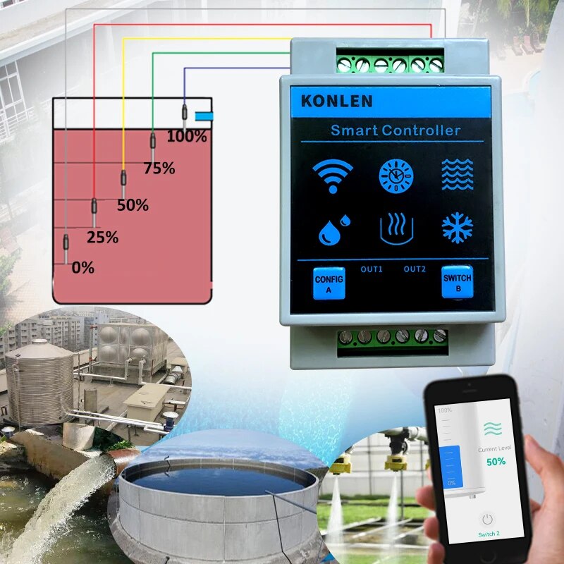 KONLEN Tuya Water Level Sensor - đánh giá và giá Wifi Water Sensor
