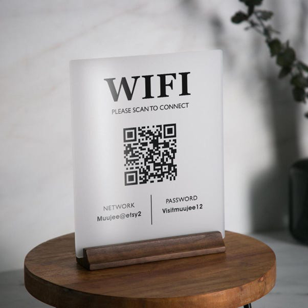 Hot Sale WiFi QR Code Acrylic  - đánh giá và giá Airbnb Smart Home