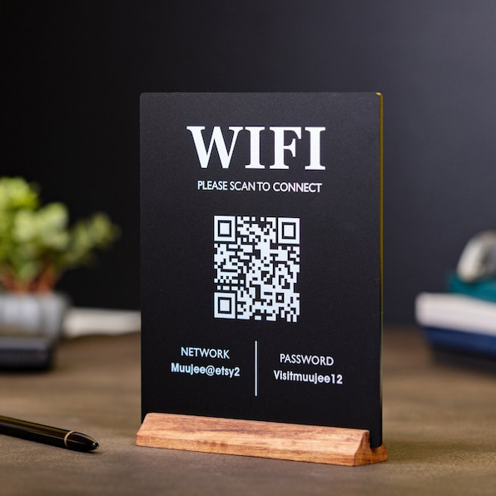 Custom WiFi QR Code Acrylic Ta - đánh giá và giá Airbnb Smart Home