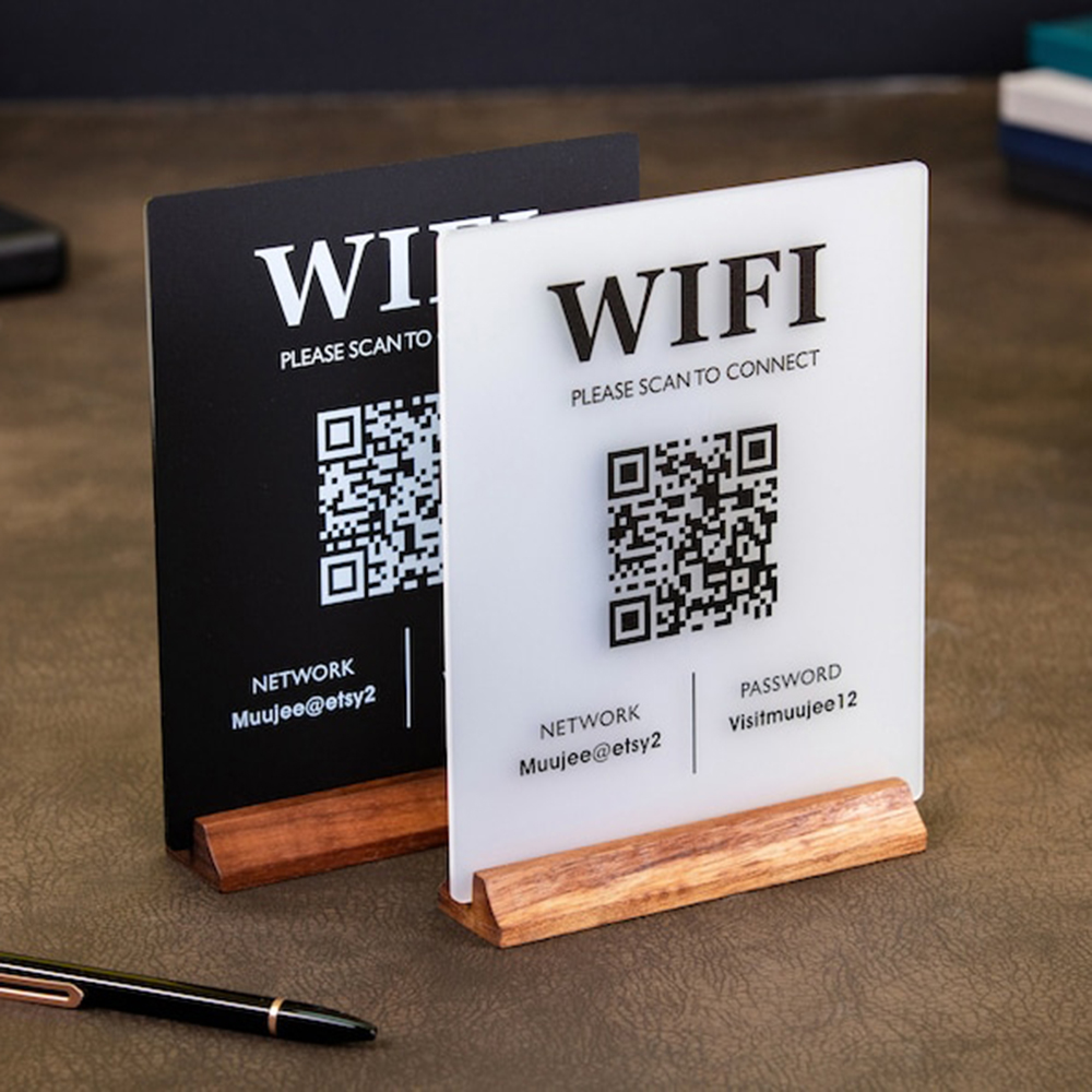 Custom WiFi QR Code Acrylic Ta - đánh giá và giá Airbnb Smart Home