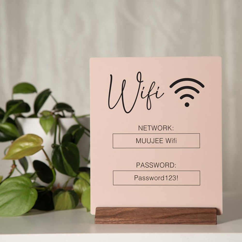 Custom WiFi QR Code Acrylic Ta - đánh giá và giá Airbnb Smart Home